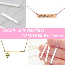 Alloy Gold Personalized Name Bar Letter Initial Necklace